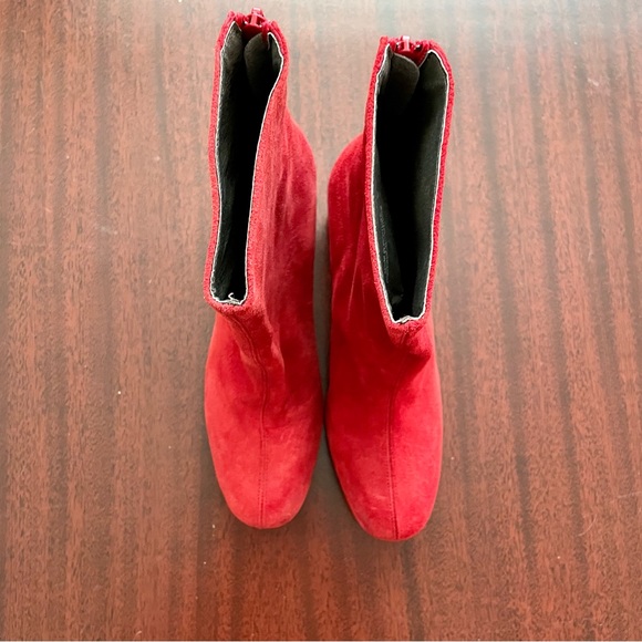 NWOT Free People Cecile Red Suede Booties - Picture 3 of 10